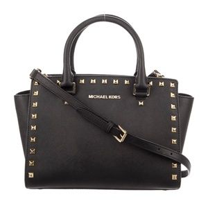 Michael Kors Black Leather Handle Bag